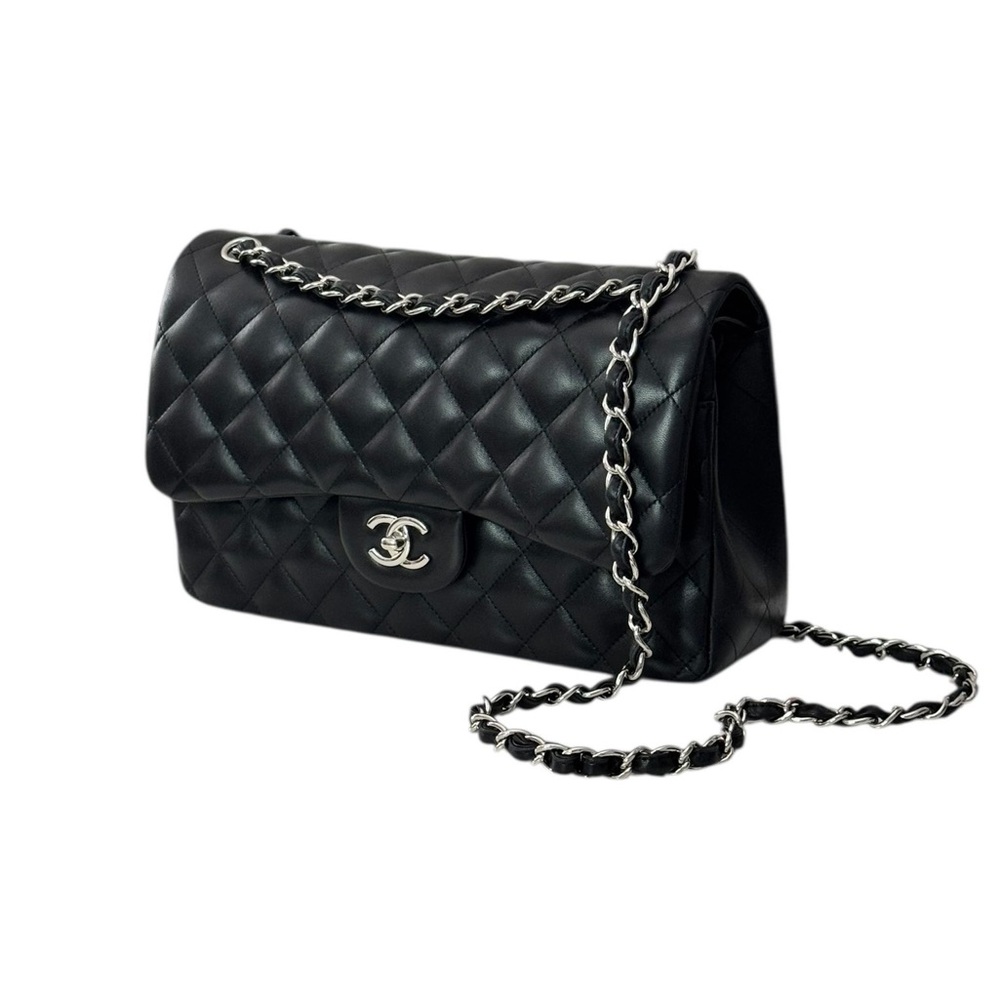 Chanel classic JUMBO double flap Black Quilted Crossbody Bag